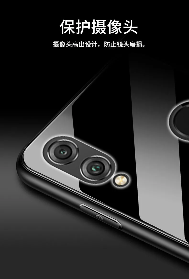 Для huawei honor 10i чехол из твердого закаленного стекла с кольцом-подставкой Магнитный защитный чехол на заднюю панель для huawei honor 20i shell