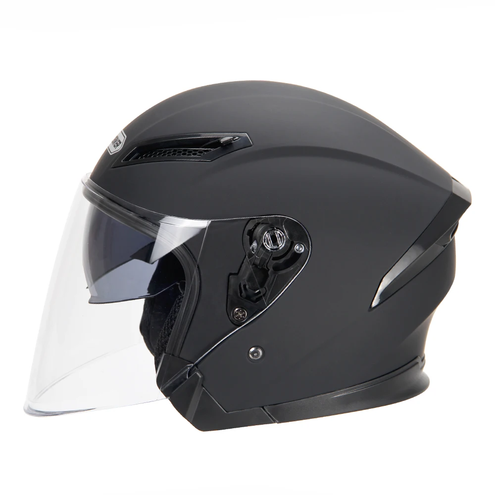 A6 Matte Black HEROBIKER мотоциклетный шлем, мотоциклетный шлем на половину лица, шлем с двойными линзами, мотоциклетный шлем для мотоцикла, распродажа - Цвет: A6 Matte Black