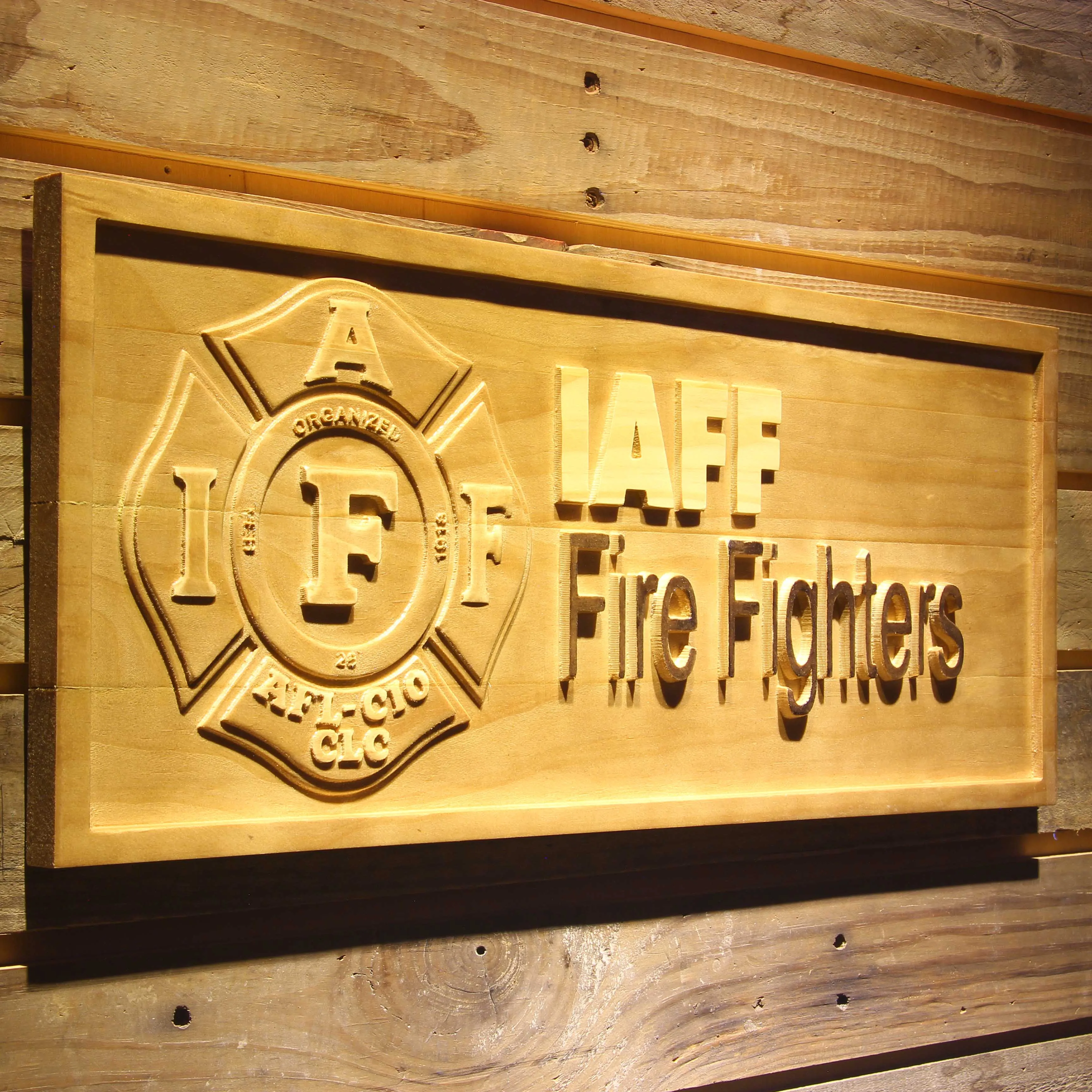 IAFF пожарные истребители пожарное пиво 3D деревянные вывески для бара|sign bar|sign woodsign