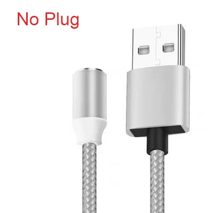 Silver Cable No Plug Магнитный зарядный кабель Sarika S03 360 для iPhone 5, 5S, 6, 6 S, 7, 8 Plus, X, XS, быстрая зарядка, кабель Micro USB type-C, Магнитный зарядный кабель - Цвет: Silver Cable No Plug