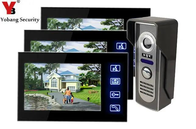 

Yobang Security Video Door Phone Vidoe Intercom Home Security IR Camera Monitor Night Vision house doorbell button doorbell