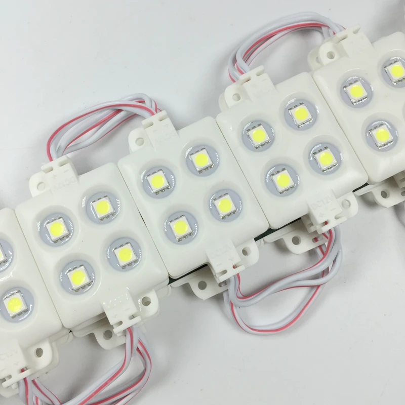1000 шт Светодиодный модуль 5050 smd 4 Led 12V 0 96 W водонепроницаемый IP66 для знака и рекламы