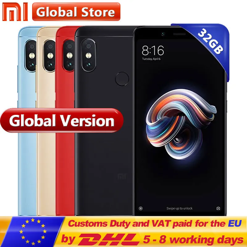 Первоначально Глобальный Версия Xiaomi Redmi Note 5 3 ГБ 32 Snapdragon S636 Octa Core 99 &quotмобильный