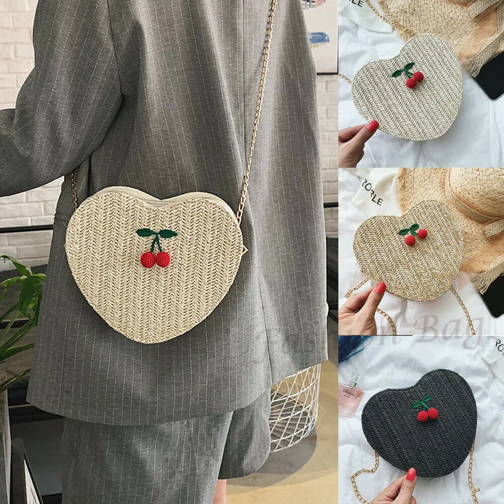 2019 Новая женская соломенная сумка летняя пляжная плетеная Сумка через плечо в