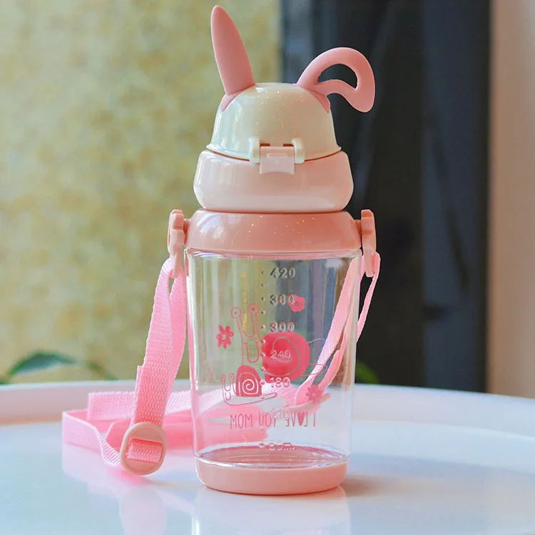 500 мл Детские питьевые чашки с соломинкой без бисфенола А кролик дизайн