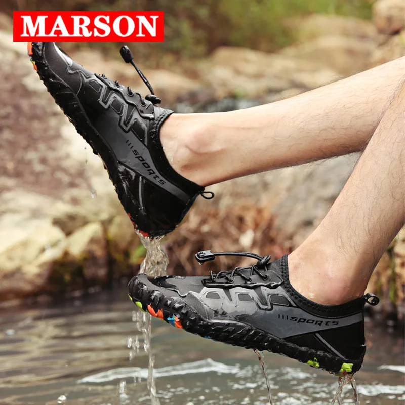 

MARSON Fisherman New Men Beach Wading Casual Shoes Swimming On Surf Quick-Drying lace-up Sneakers Multifunction man Water Shoes