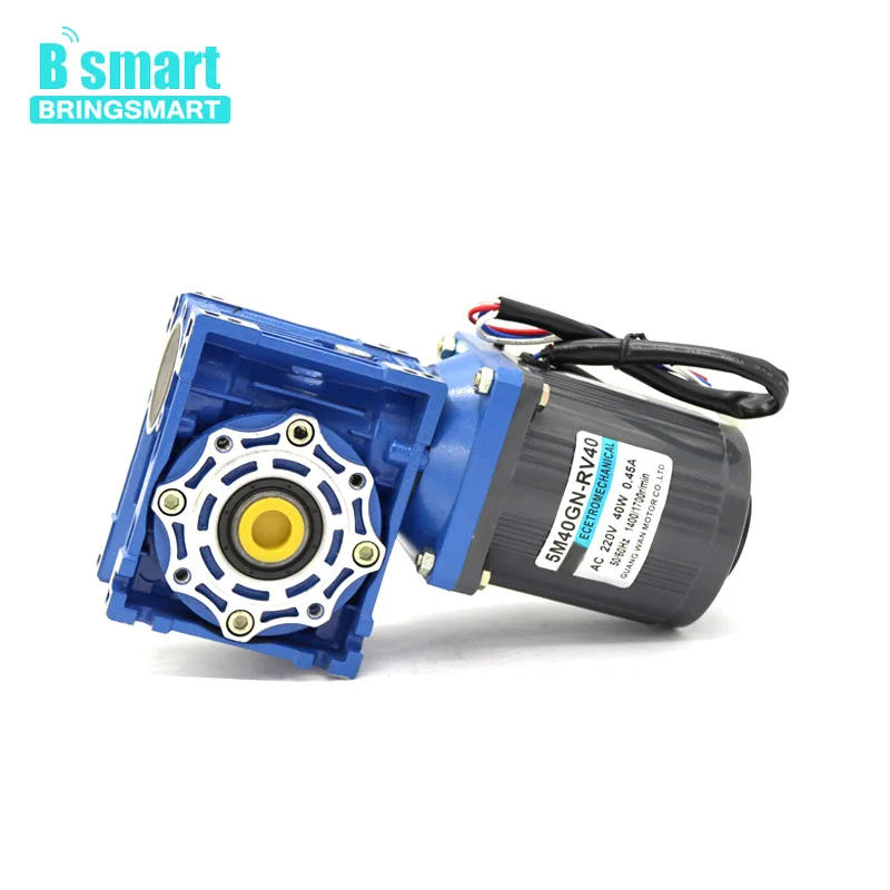 Bringsmart 220v AC Регулятор скорости двигателя 40W червячный редуктор большой крутящий