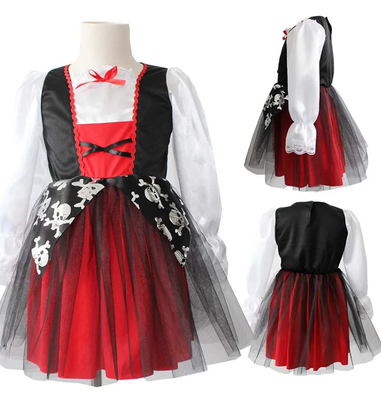 2019 платье пирата для девочек карнавальный костюм с маской головные уборы