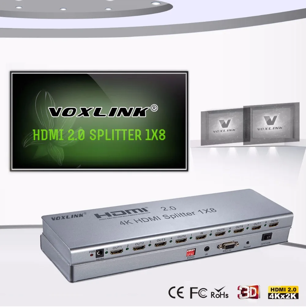 Voxlink 4 К 1x2/1x4/1x8 HDMI Splitter 3D 1080 P 2 порты и разъёмы/4 Порты разъёмы/8 разъёмы hdmi2.0/1.4 Extender