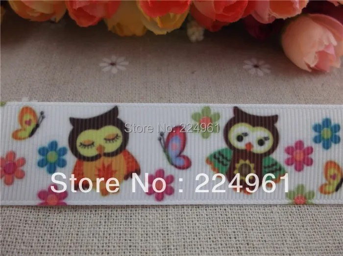 2013 Новое поступление 7/8 ''(22 мм) Сова Печать grosgrain лента с животными для банта на