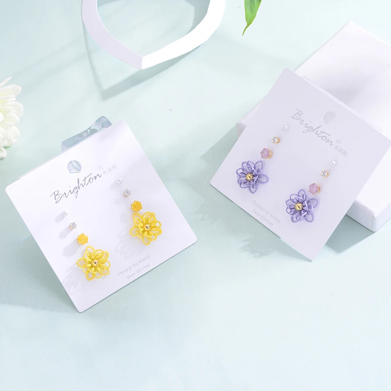 Shineland Элегантные наручные 4х пар/компл. Для женщин фиолетовый желтый цветок с