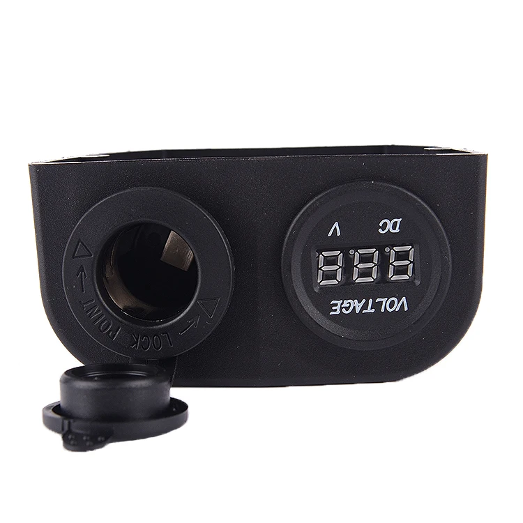 Waterproof 12V/24V Car Boat Cigarette Lighter Socket Plug+LED Digital Voltmeter Power Adapter Charger Outlet For Phone IPod | Автомобили и