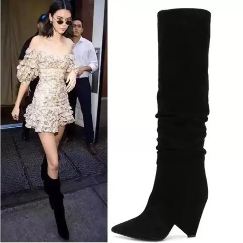 COCOAFOAL/женские ковбойские ботинки сапоги до колена женская обувь модные