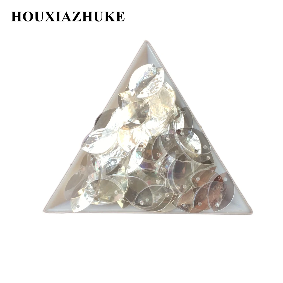 Блестящие прозрачные складные блестки 9*15 мм с 2 отверстиями 1200 шт. в партии