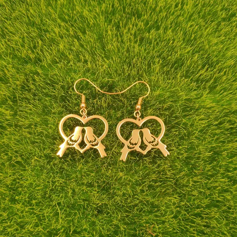 2021 Подвесные серьги в виде птиц и животных на День святого Валентина золотые