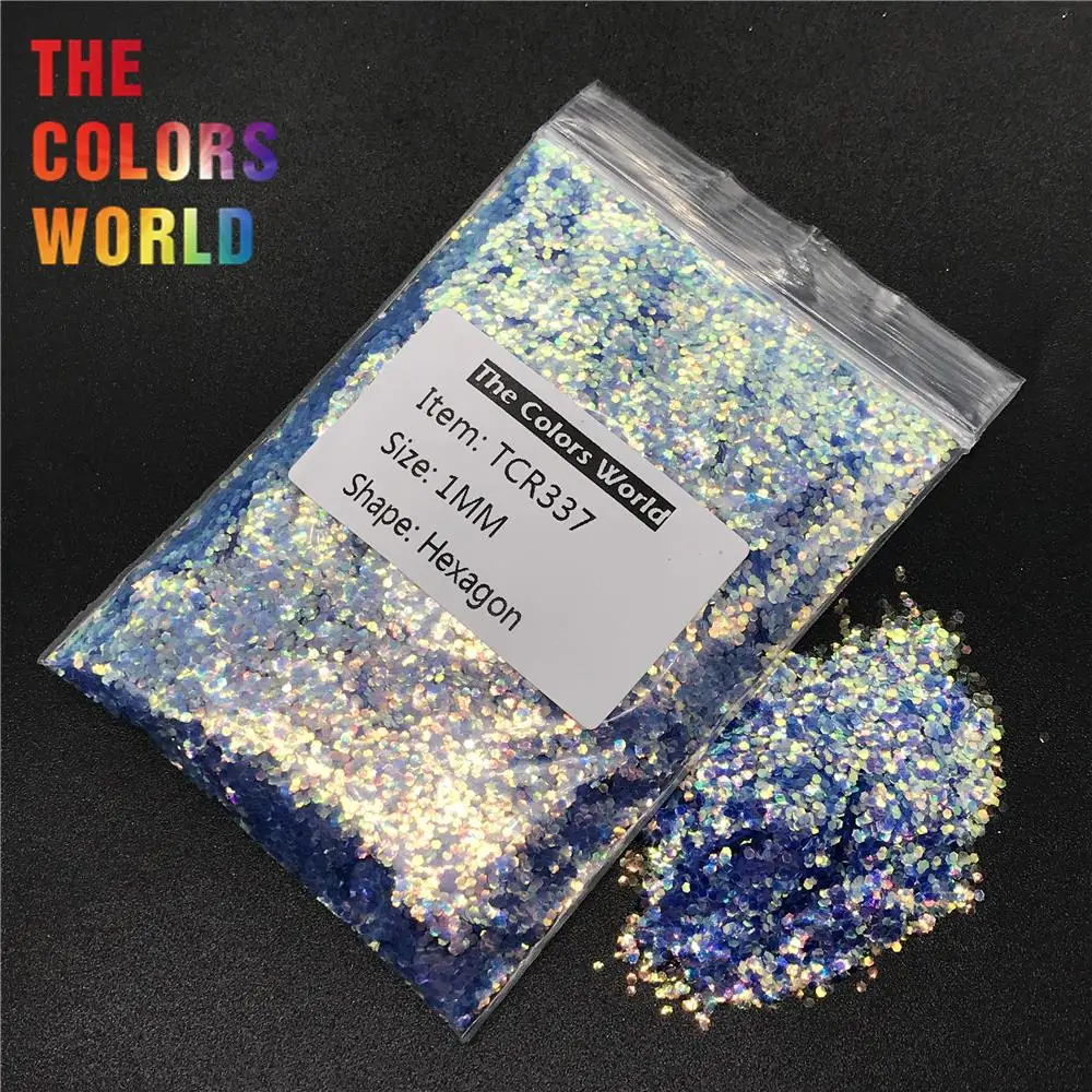 TCR337 быстрое кобальтовое синее шестигранное украшение для ногтей блеск тела