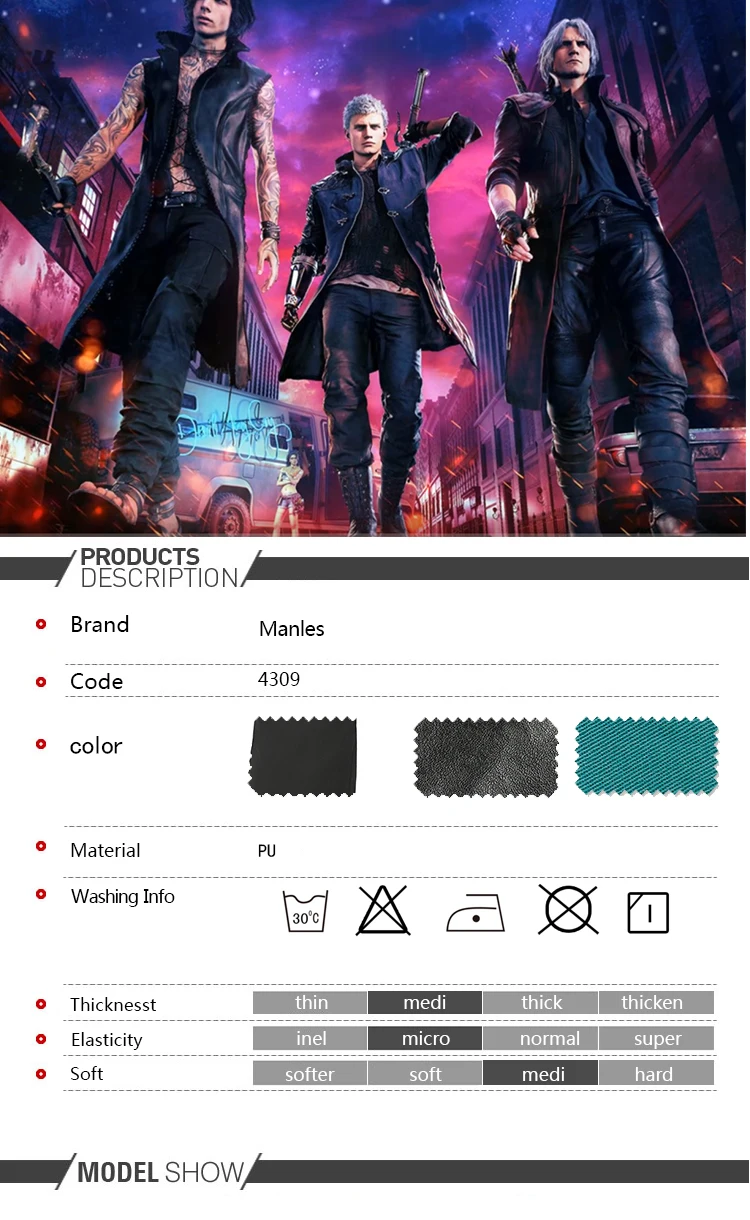 Игра DMC 5 Vitale косплей костюм кожаная куртка таинственный человек модное пальто реквизит для взрослых мужчин Хэллоуин Карнавал Наряд на заказ