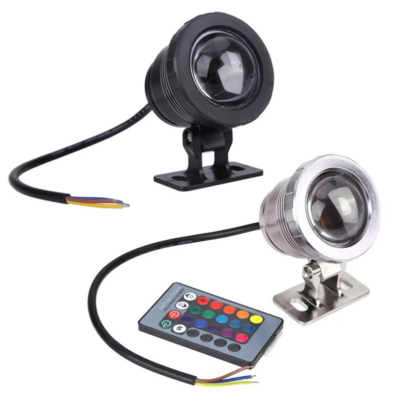 Kaigelin 10 Вт AC/DC 12 V свет RGB для использования в грунтовых водах светодиодный светильник Multi Цвет IP68 Водонепроницаемый светодиодный фонтан вечеринка в бассейне Лампа ИК-пульт дистанционного управления Управление