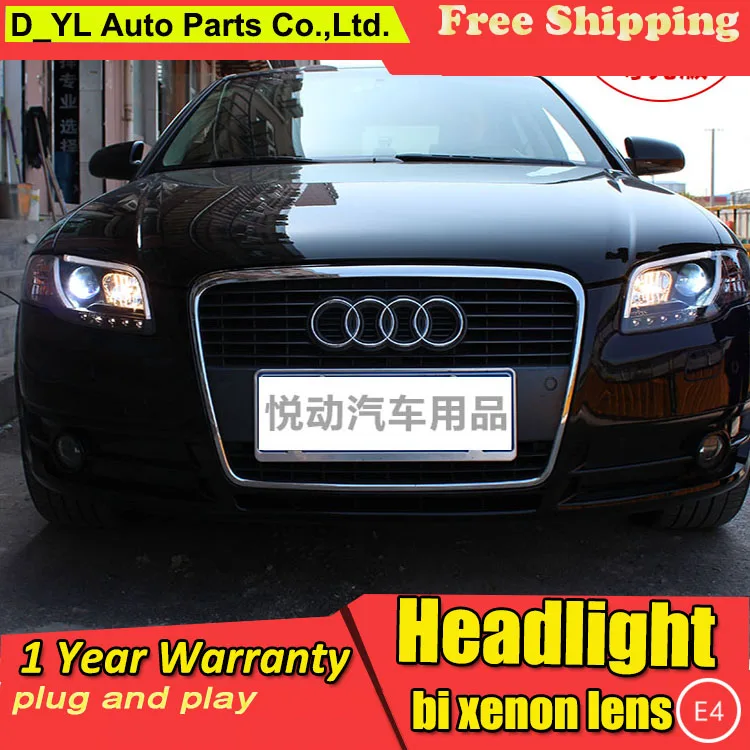 D_YL автомобильный Стайлинг для Audi A4 B7 фары 2005-2008 A4 B7 светодиодный фары DRL Объектив Двойной Луч H7 спрятал bi Xenon объектива