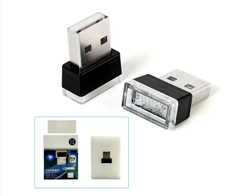 AZGIANT 1 шт. мини-размер автомобиля USB внутреннее светодиодное декоративное освещение легкое в использовании светодиодный свет в атмосферу Забавный и красочный аварийный свет