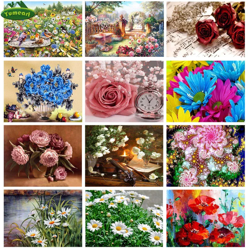 Алмазная мозаика YUMEART сделай сам картина с квадратными бусинами и зелеными