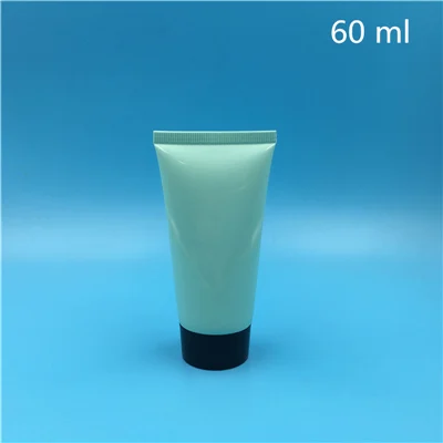 60 ml green black 100 шт 60 мл синий розовый фиолетовый пустые пластиковые тюбики бутылки многоразовые Пустые Косметические Контейнеры упаковка черная крышка - Цвет: 60 ml green black