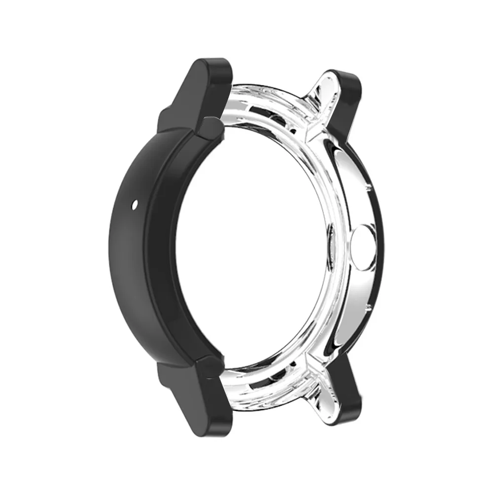 Black Чехол-протектор для Ticwatch E, покрытие для часов из ТПУ, мягкий силиконовый защитный бампер, аксессуары, черный и серебристый цвета - Цвет: Black