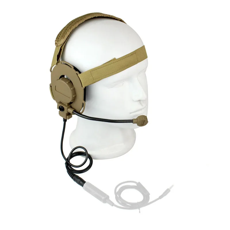 

Outdoor Hunting Z Tactical Bowman Elite II Headset III CS Headphone Use for PTT Mic Portable Radio Walkie Talkie Yellow