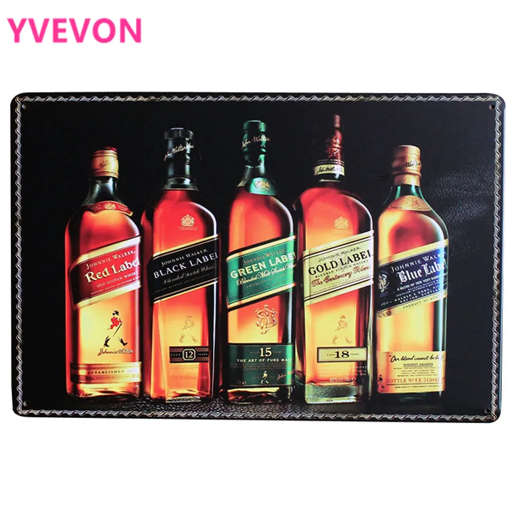 Винтажный металлический винный знак JOHNNIE WALKER в стиле ретро жестяной домашний