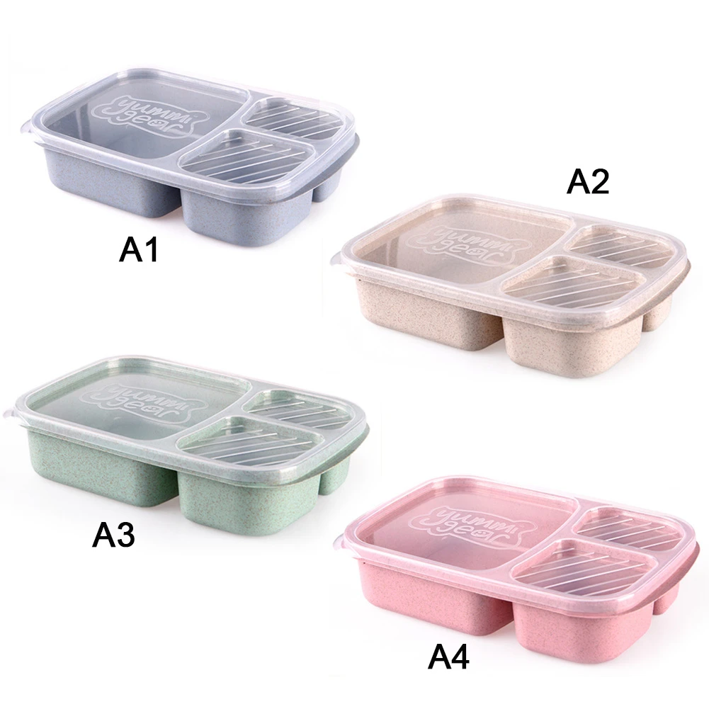 Bento Ланч-бокс для взрослых и детей, 4 отделения, контейнеры для хранения еды для путешествий