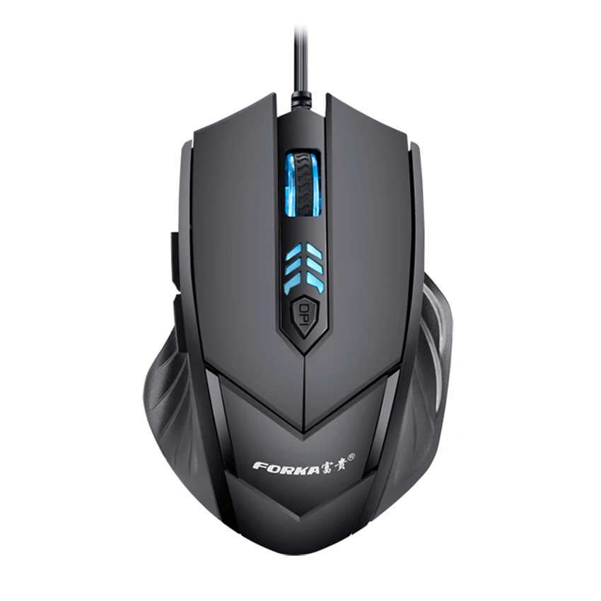 Проводная игровая мышь FORKA Silence Click, 6 кнопок, USB, бесшумный светодиодный оптический кабель, эргономичная компьютерная мышь, Мыши для ПК, ноутбука, геймера