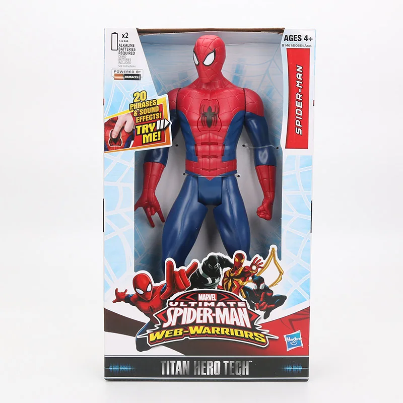 titan hero piderman Игрушки Marvel, 26-30 см., Электронная Фигурка Человека-паука, Капитана Америки, титанов, супергероев, Человек-паук, Ультра ПВХ, фигурки - Цвет: titan hero piderman