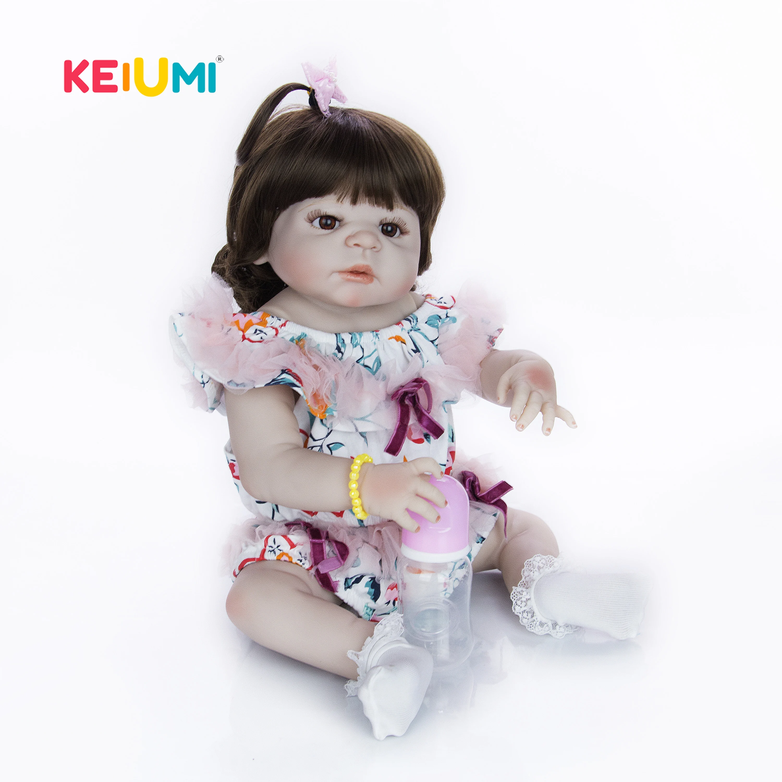 KEIUMI 23'' Handmade Silicone Full Body Reborn Baby Doll Realistic Princess Girl Kids Birthday Gifts Curved Hair | Игрушки и