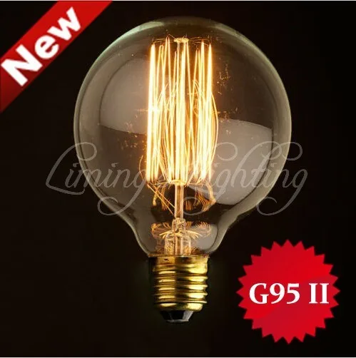 1900 Античная винтажные изделия ручной работы Edison G95 II лампочка radiolight Большой