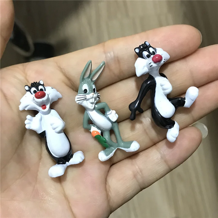 60 шт./лот 3 см аниме Catoon Looney ttes милый кролик и с изображением кота Сильвестра