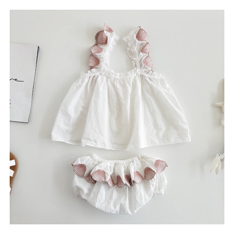 Летний комплект одежды из 2 предметов для маленьких девочек Комплект летней