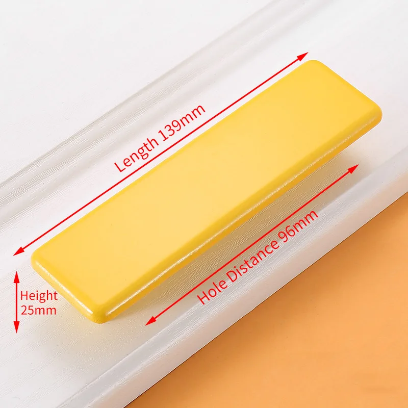 yellow 96mm NAIERDI детская комната деревянные ручки и ручки для шкафа кухонные дверные ручки Макарон Шкаф Ручка ящика ручки - Цвет: yellow 96mm