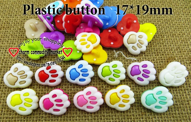 

1000PCS Mixed Dyed Plastic hand cartoons buttons coat boots sewing clothes accessories P-124A