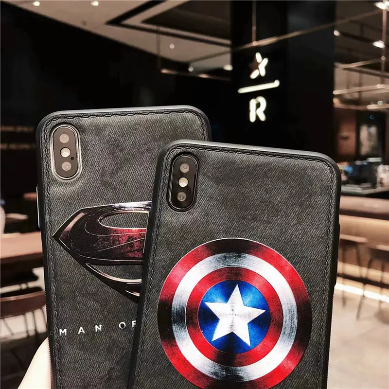 Для iphone X XS Max XR чехол Marvel Мстители Капитан Америка Железный человек Бэтмен кожа