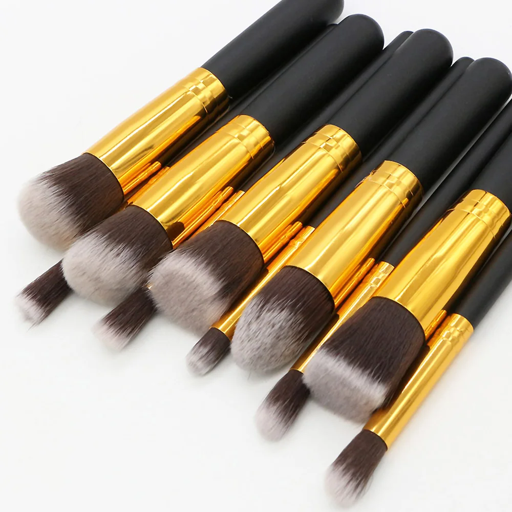

10pcs Makeup Brushes Set Synthetic Wool Professional Foundation Brush Set Shade Eyelash Brushes Makeup