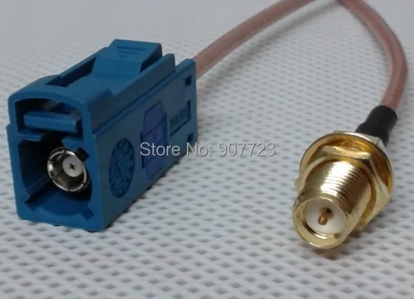 Коннектор Fakra SMB &quotZ&quot 5021 гнездо для RP SMA 8 &quot20 см кабель RG316 Pigtail зеленый|cable fx|cable