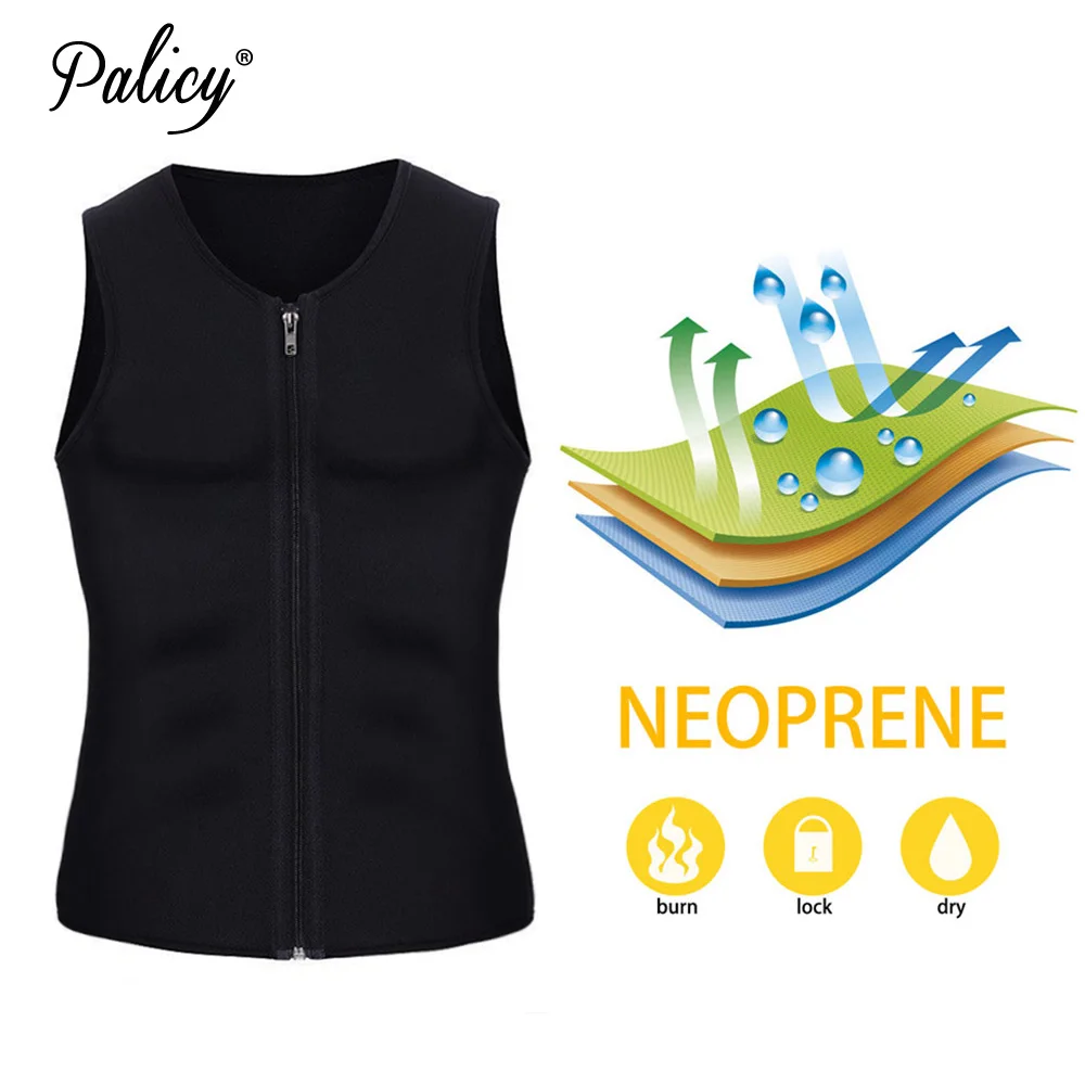 Мужская Неопреновая коррекция фигуры тренировка для талии S-3XL жилет майка Топы