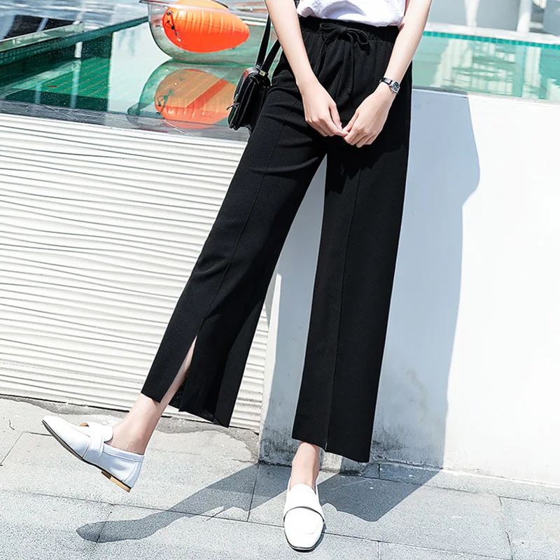 2018 летние женские повседневные свободные шаровары с высокой талией широкие