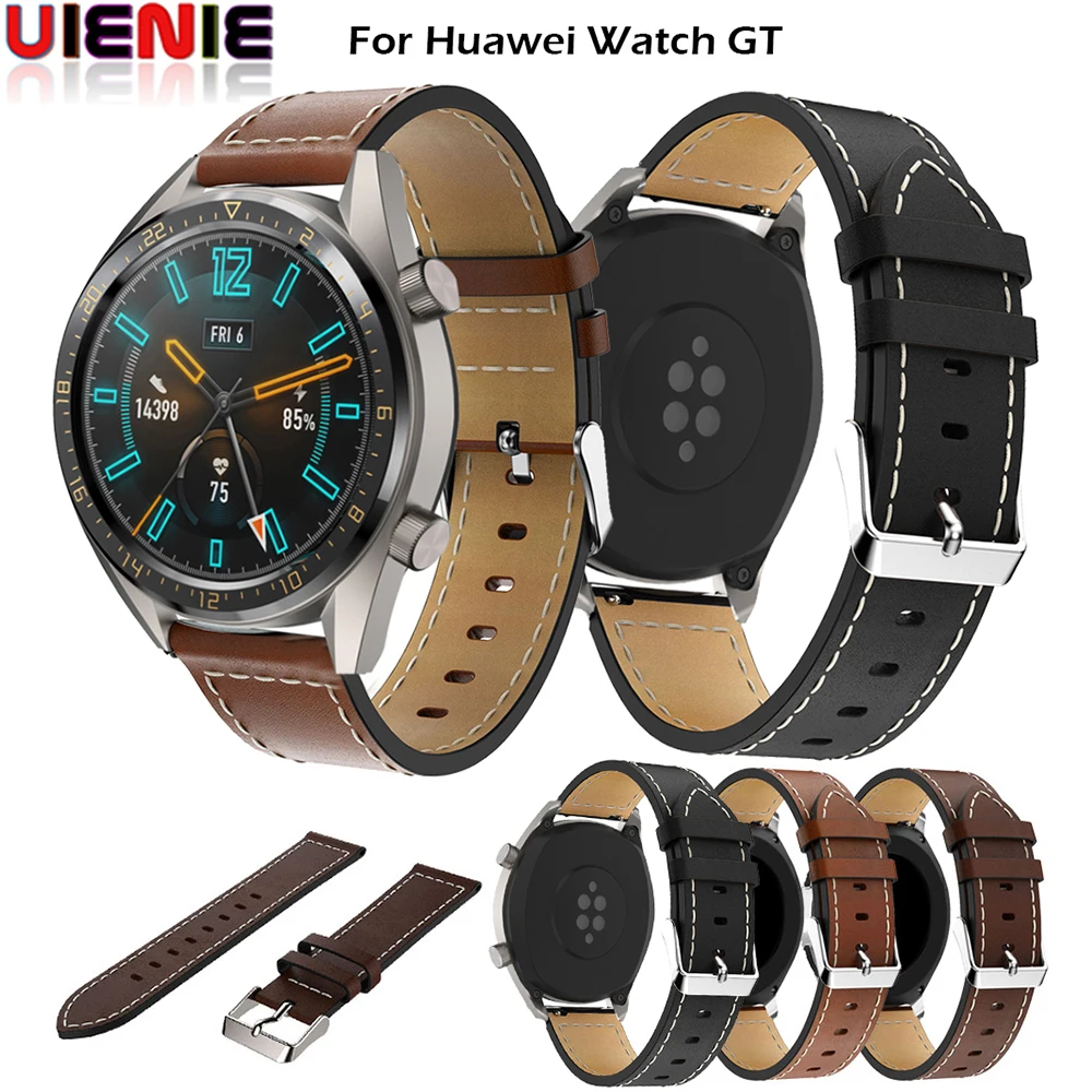 UIENIE 22 мм ремешок для часов huawei Watch GT Active из натуральной кожи Силиконовый ремешок для часов huawei Honor часы волшебный браслет