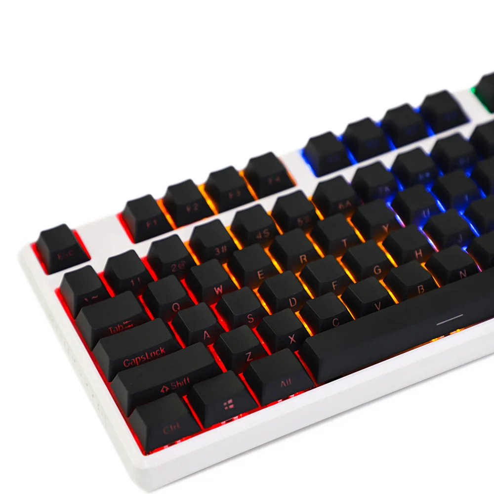 108 Cherry Black Черный белый PBT Double Shot 104 108 боковая светсветсветсветсветсветсветсветполуполуполуполуполуполуполуполуполупрозрачные брелки с подсветкой для MX Mechanical Keyboard - Цвет: 108 Cherry Black