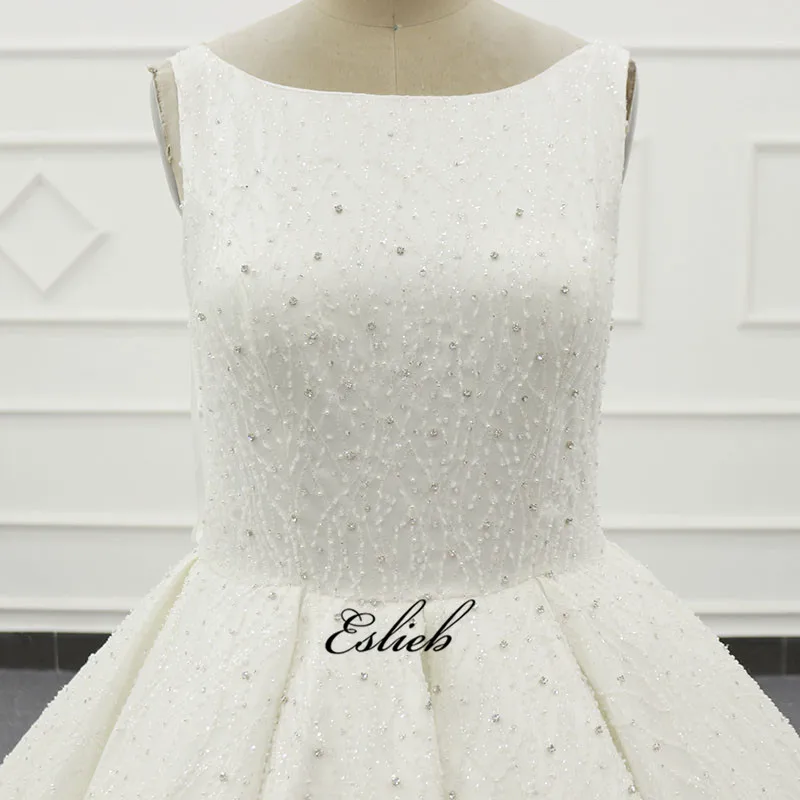 Eslieb Shining Muslim Dubai Wedding dresses Zipper Back dress 2019 Ball Gown Bridal Dresses Vestido de Noiva | Свадьбы и торжества