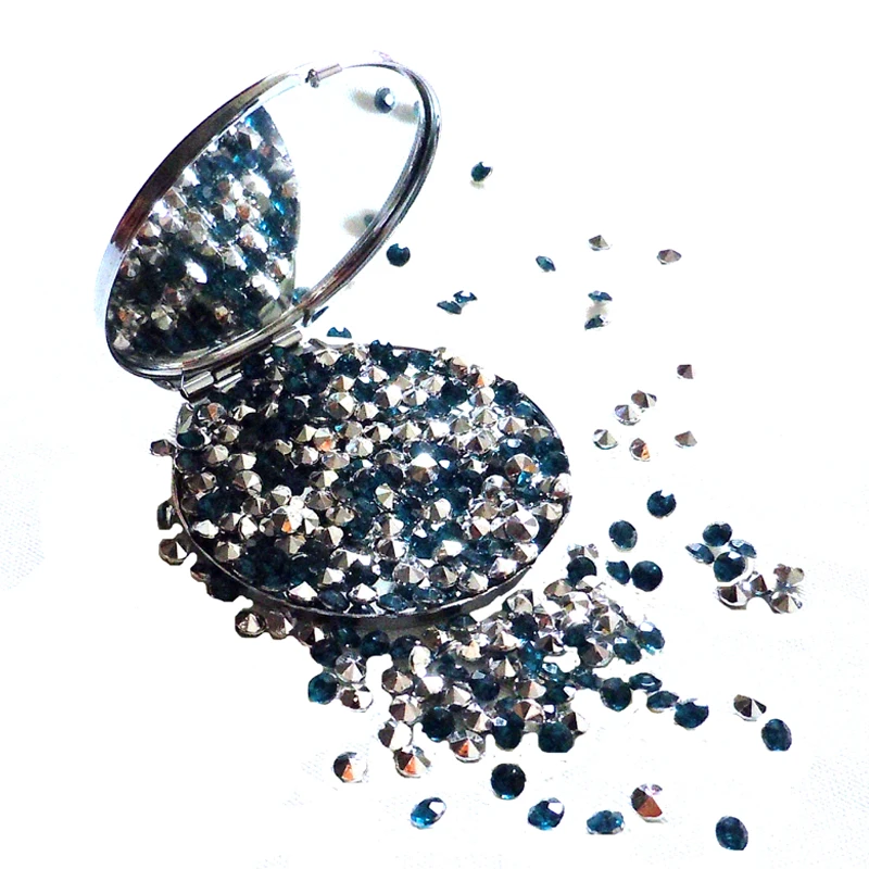 silver teal blue 1000 шт 4,5 мм акриловые серебряные алмазные свадебные конфетти стол рассыпные украшения кристаллы центральный праздничные принадлежности - Цвет: silver teal blue