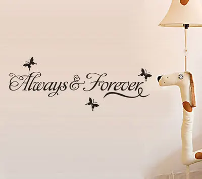 

DIY Always and Forever English Quotes Home Decor Vinyl Wall Sticker Window Sticker Kids Room Living Room Decoration
