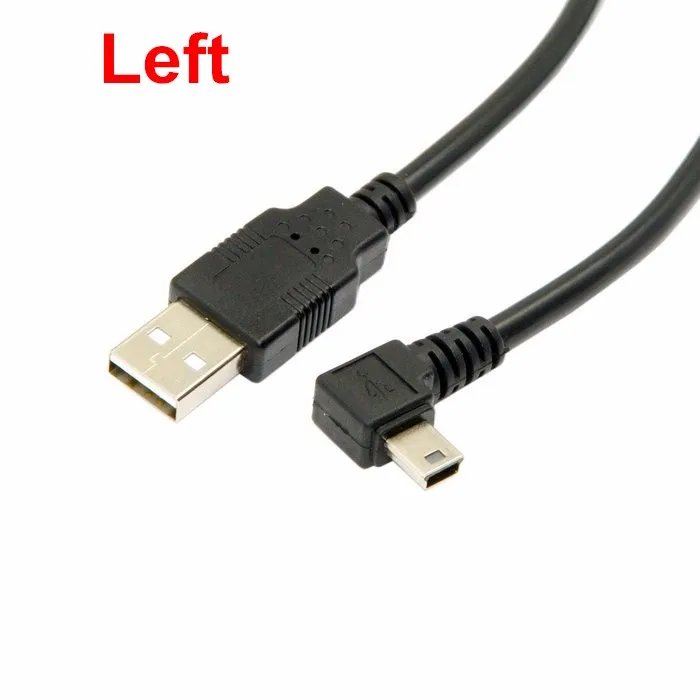USB 2 0 папа мини левый и правый угловой 90 градусов кабель 5 м 1 8 50 см 180 для камеры MP4