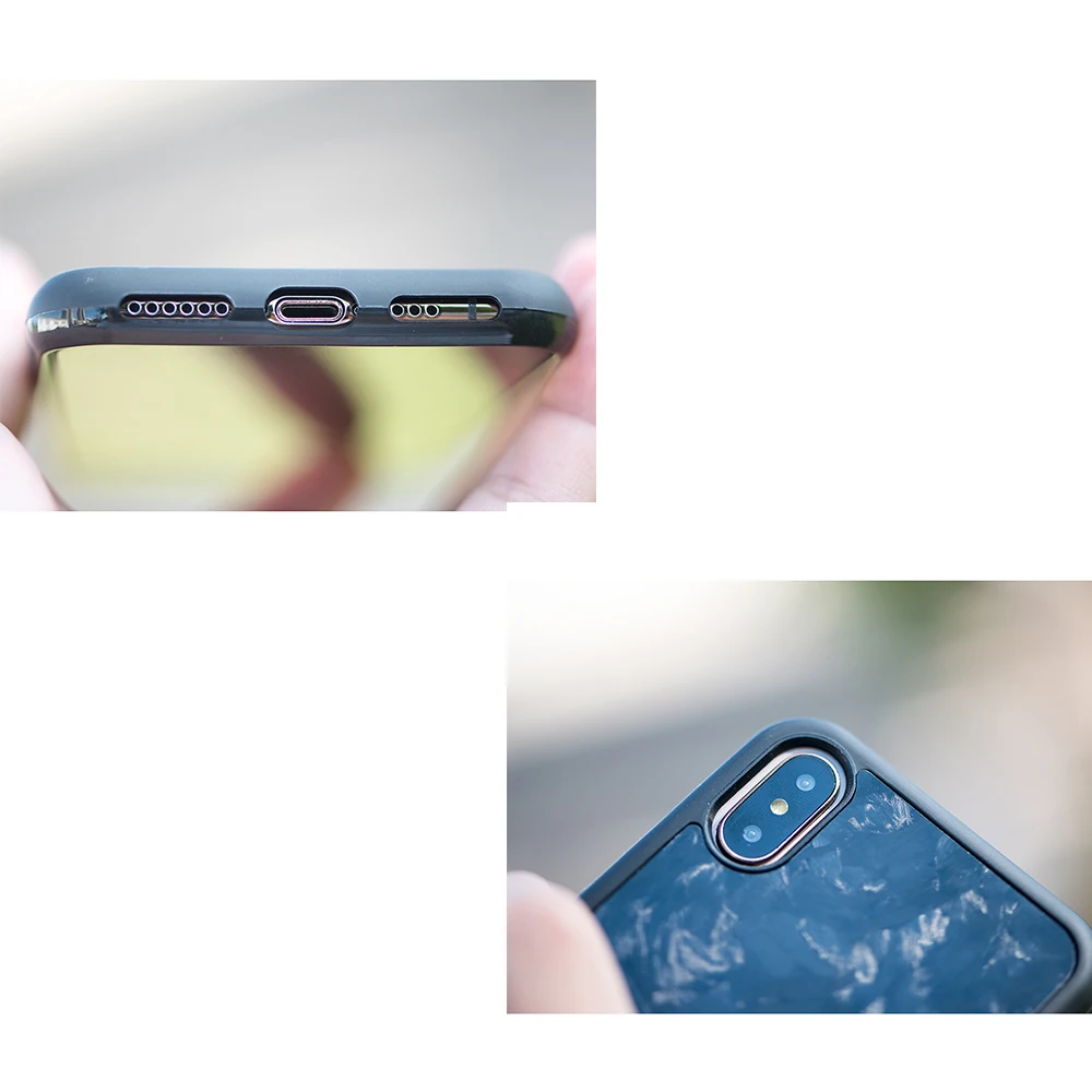 Противоскользящий чехол из настоящего кованого углеродного волокна для iPhone X XS XR с мягким TPU для iPhone 7 8 7 Plus 8 Plus Xs max чехол